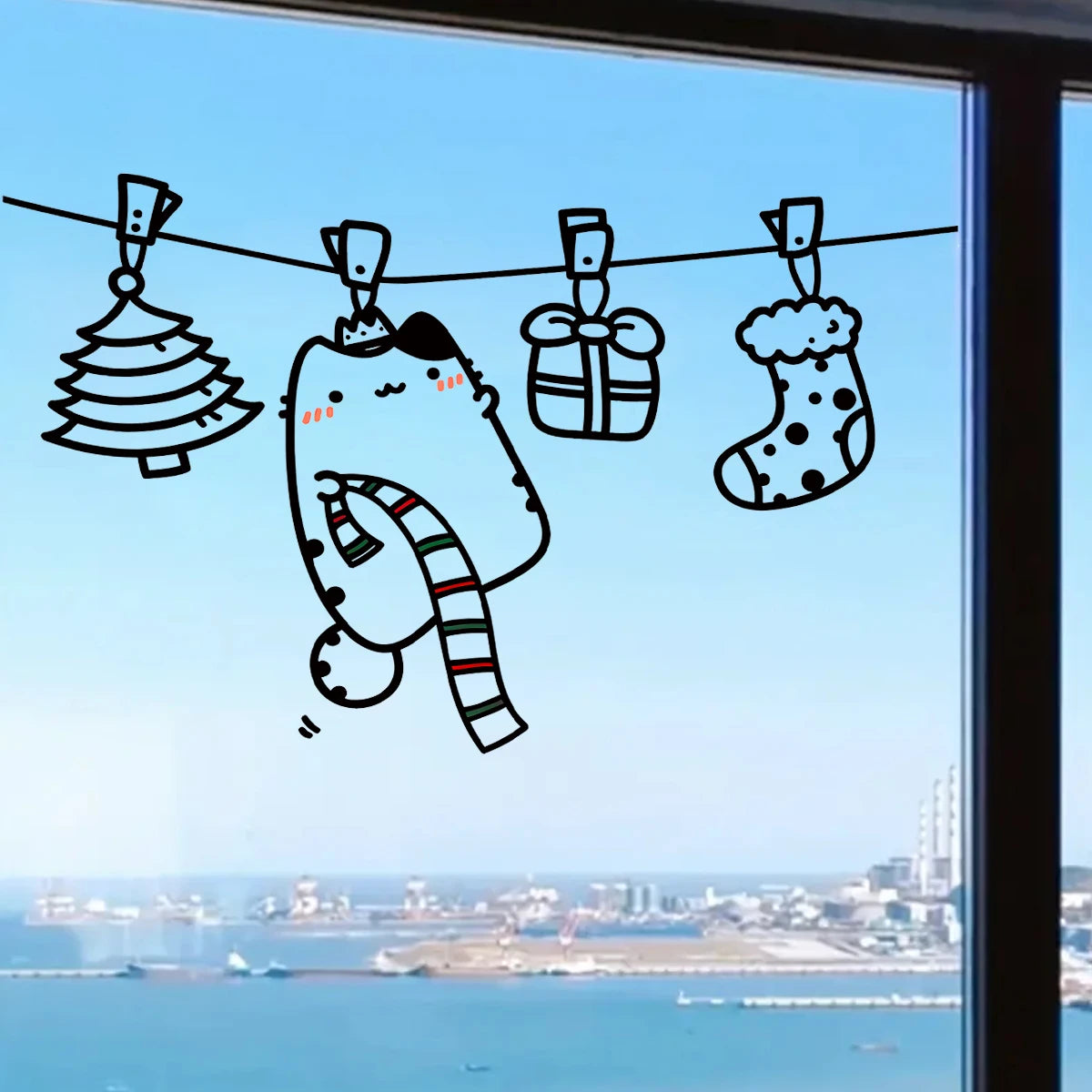 Clothesline with Animal Patterns Wall Decal | Home Decor design details by HomeDecorDecals.