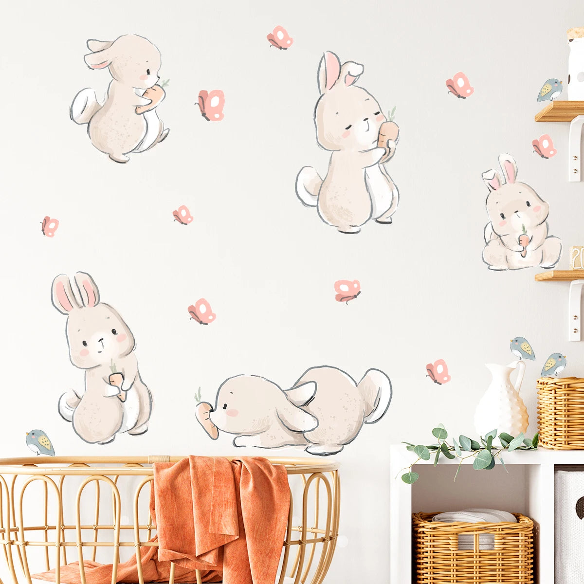 Colourful Cartoon Bunny Wall Sticker-HomeDecorDecals_com
