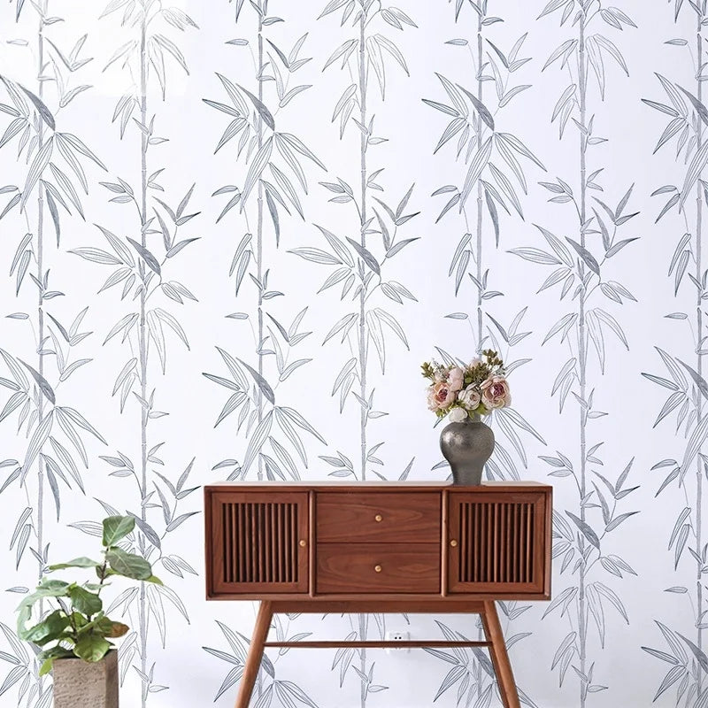 Green White Leaves Wallpaper | Home Decor displayed in room decor by HomeDecorDecals.