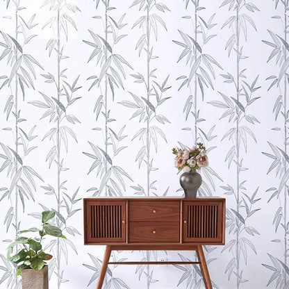 Green White Leaves Wallpaper | Home Decor displayed in room decor by HomeDecorDecals.