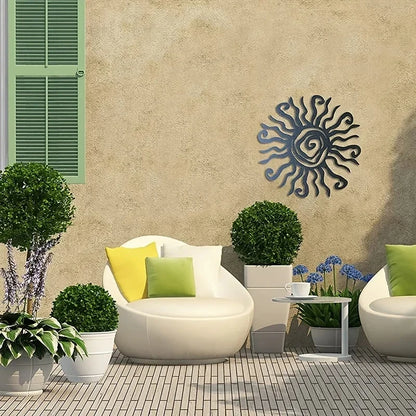Close-up view of Wacky Sun Metal Wall Decal | Home Decor by HomeDecorDecals.