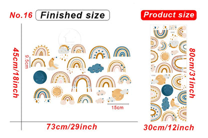 1x Cartoon Arch Rainbow DIY Wall Stickers for Baby Room Kids Bedroom Nursery Window Decor Removable PVC Decals Home Pieces Mural-HomeDecorDecals_com