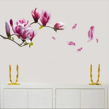 Close-up view of Purple Mulan Flower Wall Decal | Home Decor by HomeDecorDecals.
