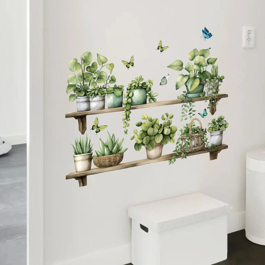 Realistic Plant Pot Wall Decal | Home Decor removable peel and stick wall decal by HomeDecorDecals.