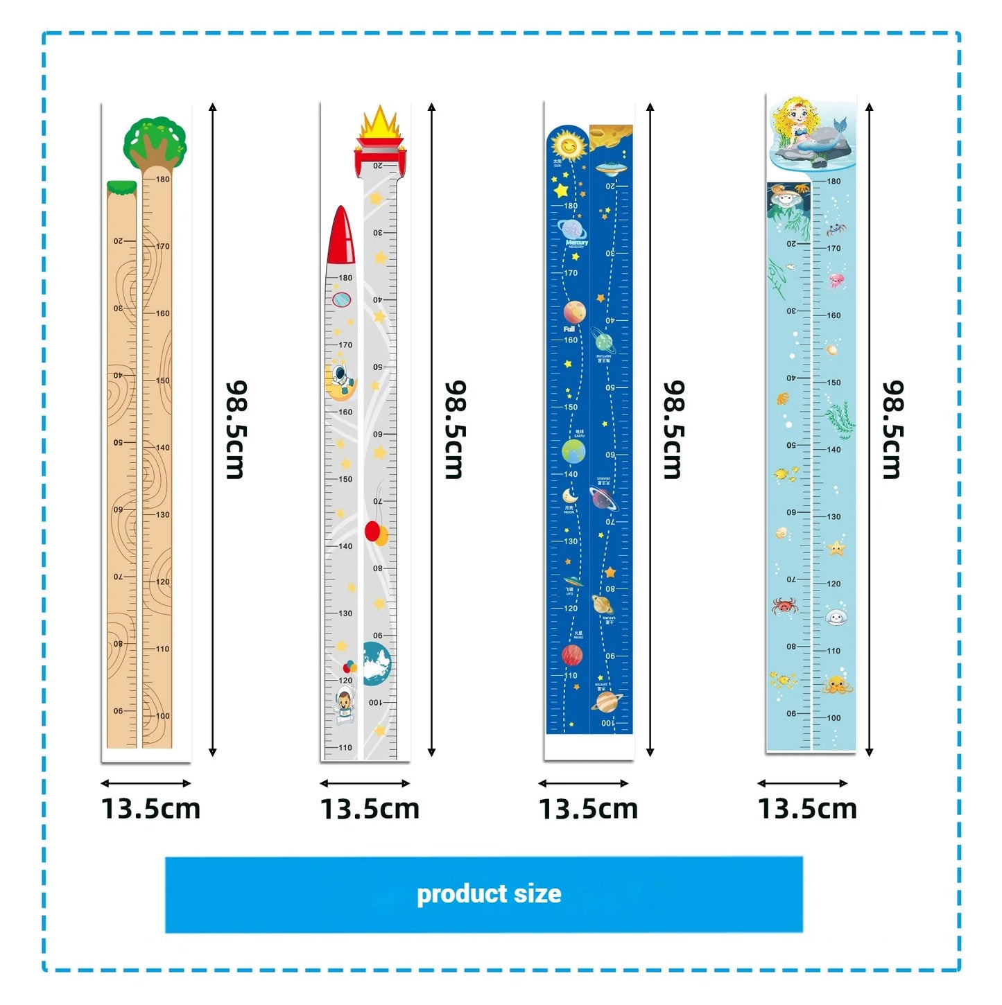 Whimsical Animal Growth Chart Wall Decals for Kids-HomeDecorDecals_com