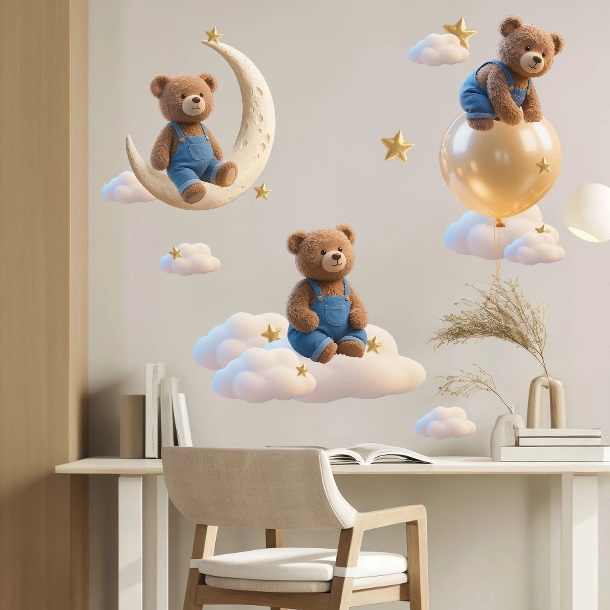 New Manga Princess Wall Stickers Background Wall Decoration Self Adhesive Paintings Imagining Balloon Flowers Butterfly Self Adh-HomeDecorDecals_com