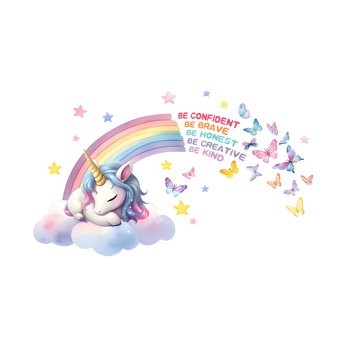 Nordic Bohemian Rainbow Unicorn Wall Sticker-HomeDecorDecals_com