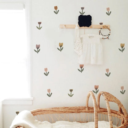 Close-up view of Waffle Tulip Flowers Wall Decal | Home Decor by HomeDecorDecals.