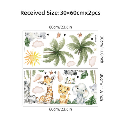 African Safari Wall Stickers Lion, Elephant and Giraffe-HomeDecorDecals_com