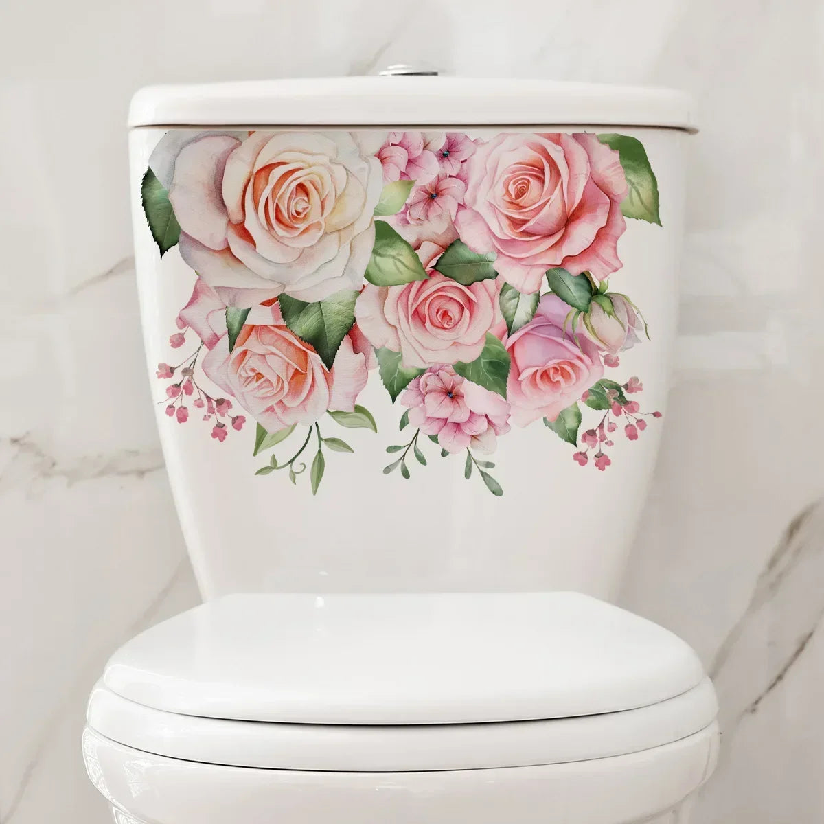 Plant Leaves Wall Sticker Toilet Sticker WC Self Adhesive Mural Beautify Flower Home Decoration Decals Refrigerator sticker-HomeDecorDecals_com