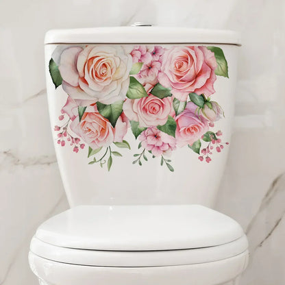 Plant Leaves Wall Sticker Toilet Sticker WC Self Adhesive Mural Beautify Flower Home Decoration Decals Refrigerator sticker-HomeDecorDecals_com