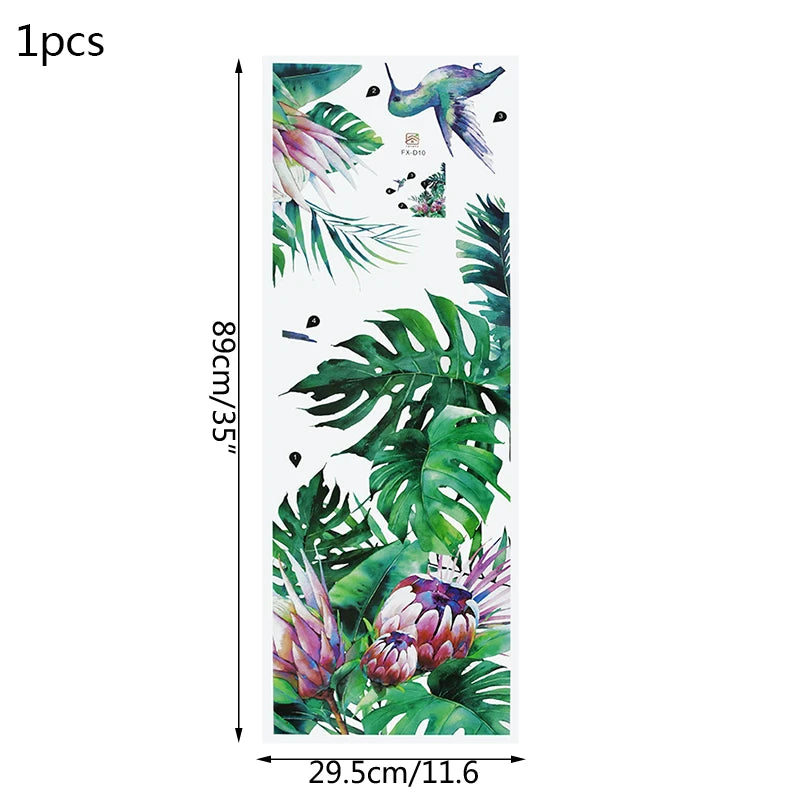 Detailed look at Tropical Leaves and Flowers Wall Decal | Home Decor by HomeDecorDecals.