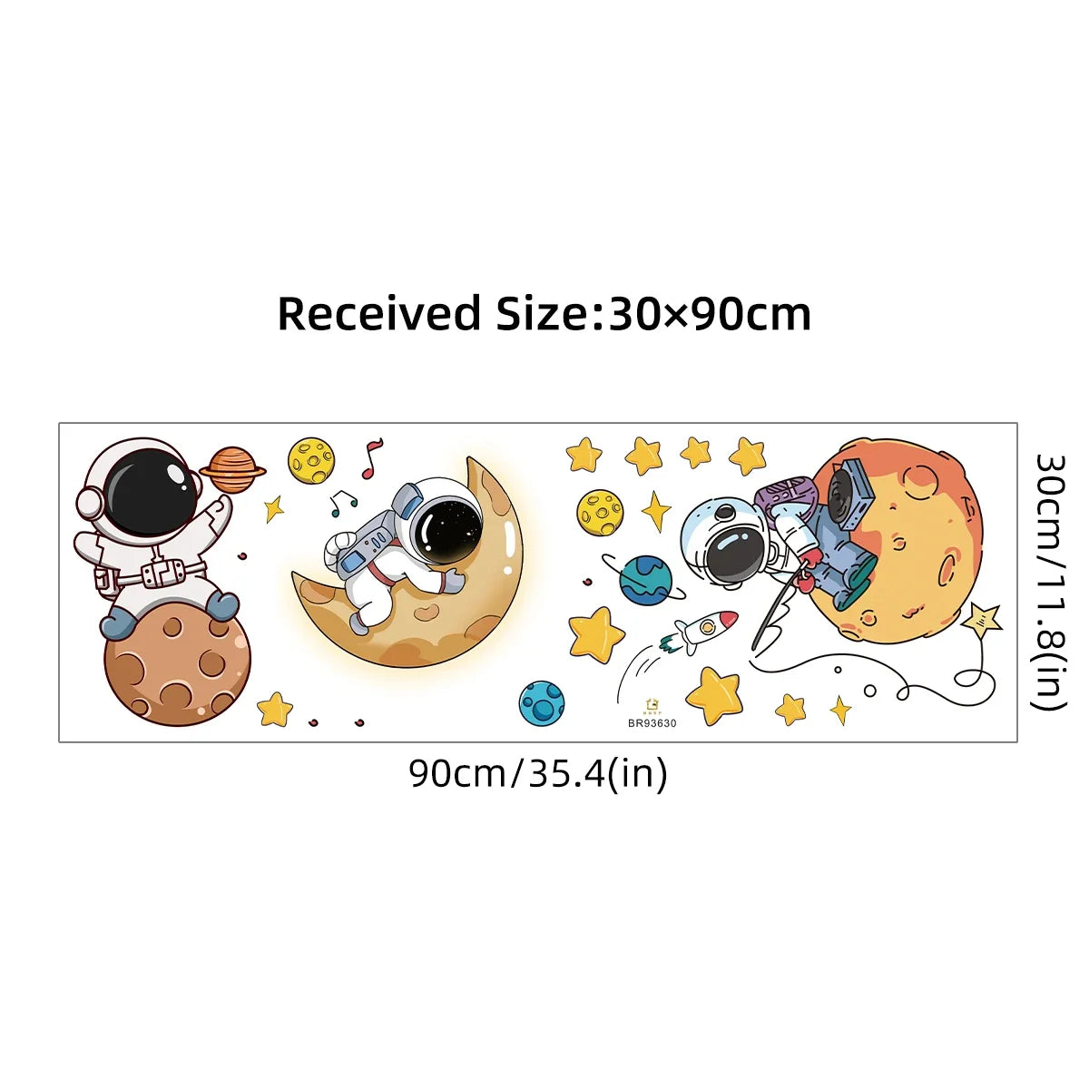 Cartoon Planet Moon Star Astronaut Wall Decal-HomeDecorDecals_com
