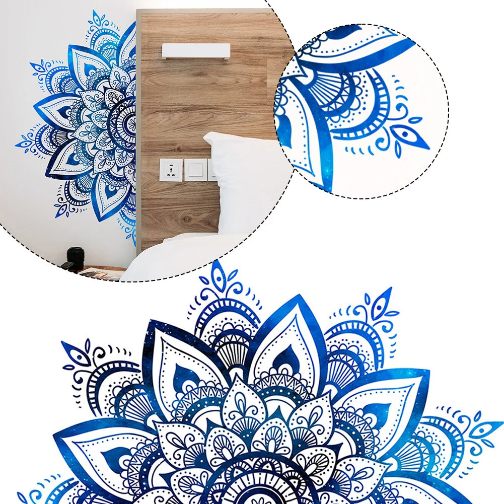Detailed look at Mandala Lotus Flower Datura Zen Wall Decal | Home Decor by HomeDecorDecals.