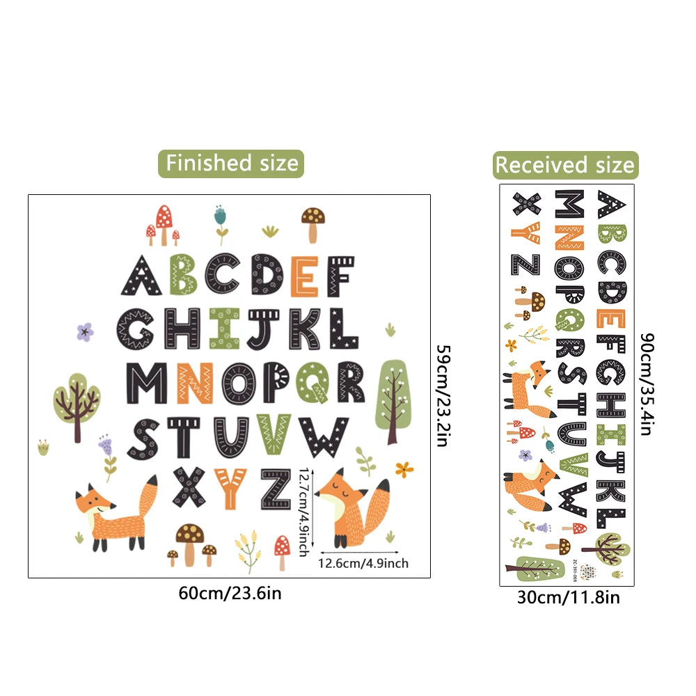 Cartoon Alphabet Wall Stickers Kids Room Decor-HomeDecorDecals_com