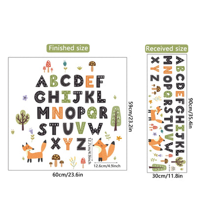 Cartoon Alphabet Wall Stickers Kids Room Decor-HomeDecorDecals_com