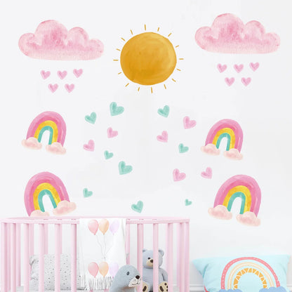 Cartoon Cute Cloud Love Rainbow Wall Stickers Decoration for Bedroom Girls Gift Kids Room Wall Art Living Room Wall Decals DIY-HomeDecorDecals_com