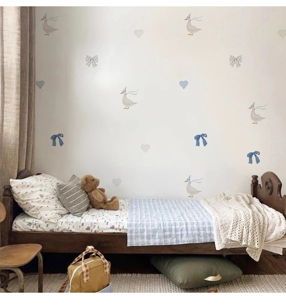 Vinyl Vintage Goose Themed Storybook Baby Room Nursery Wall Decal, Peel and Stick Reusable and Removable Goose Wall Stickers-HomeDecorDecals_com