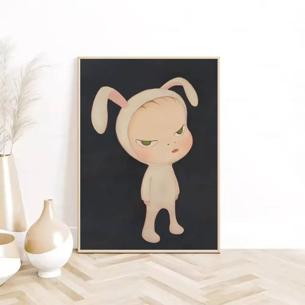 Y-Yoshitomo Nara Art Lovely melancholy Poster HD sticky wall waterproof home living room bedroom Dorm bar aesthetic decoration-HomeDecorDecals_com
