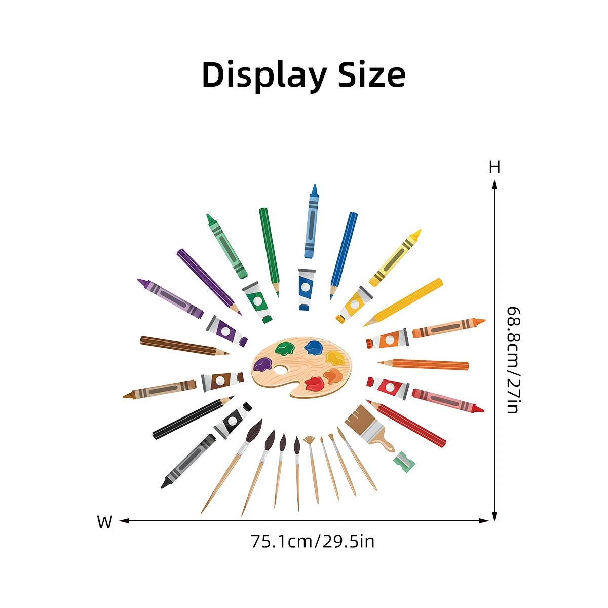 1pcs Cartoon Drawing Board Brush Pattern Self Adhesive Wall Stickers for Kids Room Nursery Decoration PVC Wall Decals Home Decor-HomeDecorDecals_com