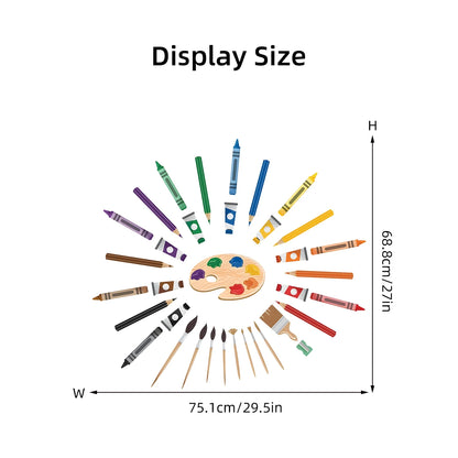 1pcs Cartoon Drawing Board Brush Pattern Self Adhesive Wall Stickers for Kids Room Nursery Decoration PVC Wall Decals Home Decor-HomeDecorDecals_com
