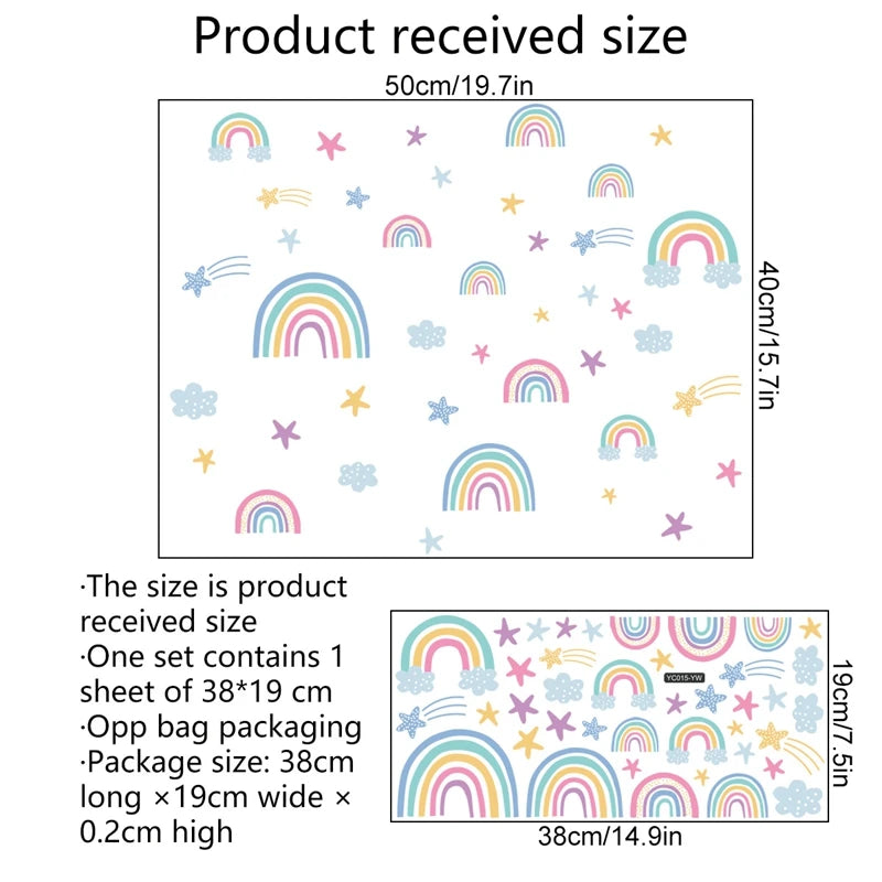 Cartoon Rainbow Luminous Wall Stickers Glow In The Dark Cloud Heart DIY Wall Decal For Baby Kids Room Nursery Home Decorations-HomeDecorDecals_com