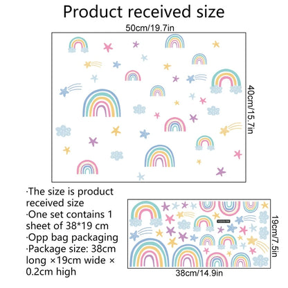 Cartoon Rainbow Luminous Wall Stickers Glow In The Dark Cloud Heart DIY Wall Decal For Baby Kids Room Nursery Home Decorations-HomeDecorDecals_com