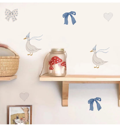 Vinyl Vintage Goose Themed Storybook Baby Room Nursery Wall Decal, Peel and Stick Reusable and Removable Goose Wall Stickers-HomeDecorDecals_com