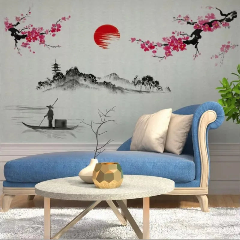 Sakura Cherry Blossom Tree Wall Sticker-HomeDecorDecals_com