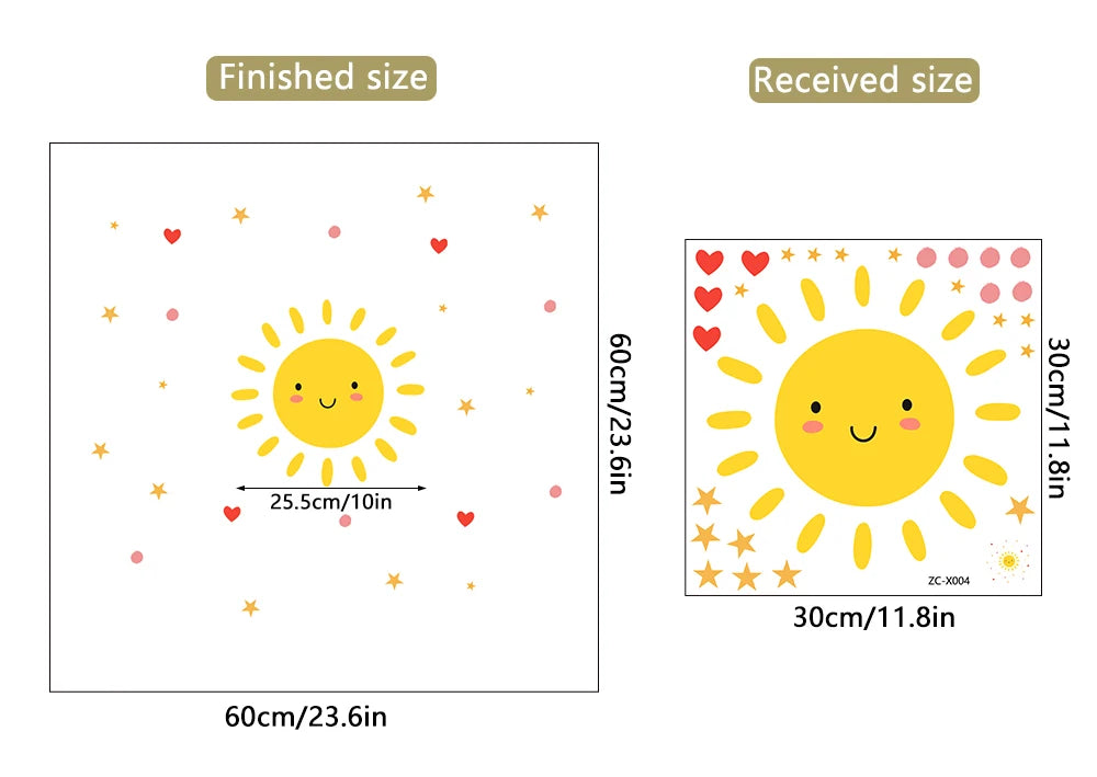 Detailed look at Cartoon Smile Sun Wall Decal | Home Decor by HomeDecorDecals.