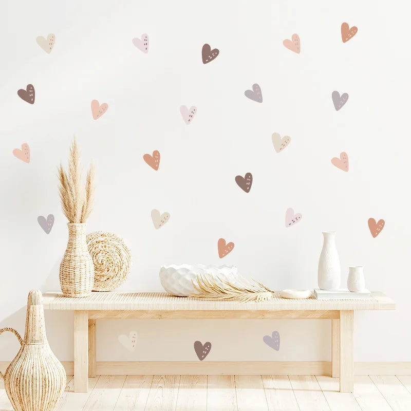 Boho Hearts Wall Decal | Home Decor removable peel and stick wall decal by HomeDecorDecals.