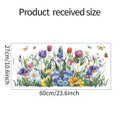 Additional view of Tulip and Butterfly Window Glass Decal | Home Decor by HomeDecorDecals.