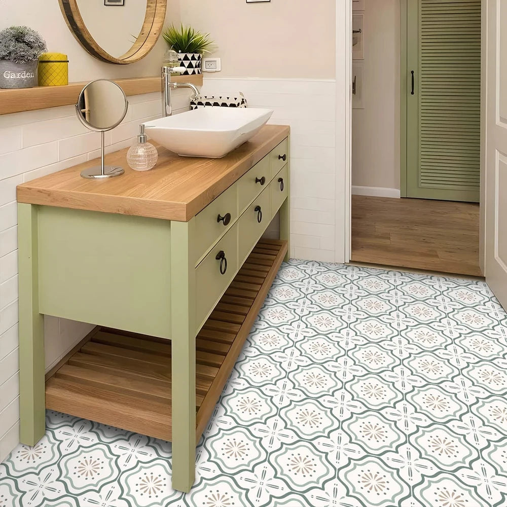 Vinyl Waterproof Tile Decal | Home Decor displayed in room decor by HomeDecorDecals.