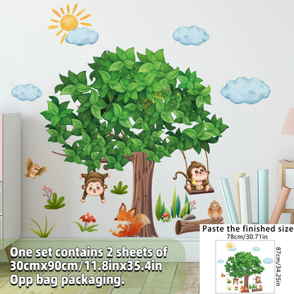 Safari Jungle Woodland Animals Wall Decals Wall Stickers for Boys Girls Baby Nursery Kids Bedroom Living Room Classroom Decor-HomeDecorDecals_com
