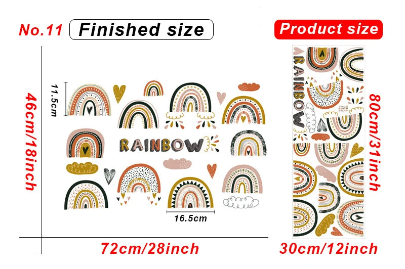 1x Cartoon Arch Rainbow DIY Wall Stickers for Baby Room Kids Bedroom Nursery Window Decor Removable PVC Decals Home Pieces Mural-HomeDecorDecals_com