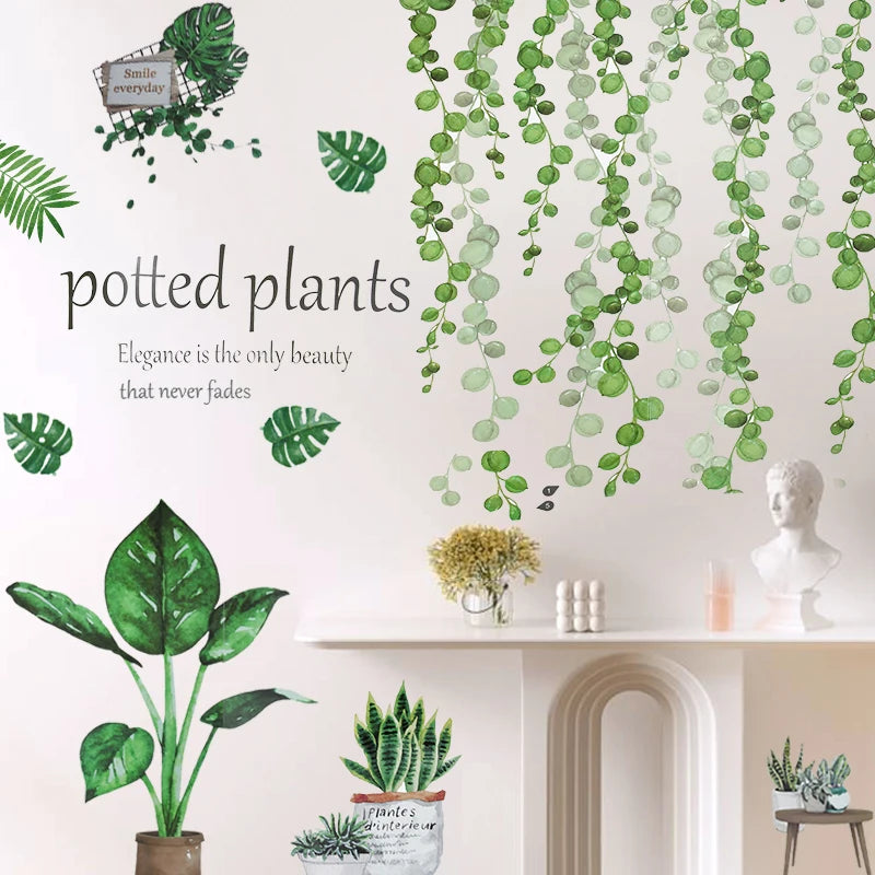 Tropical Leaves and Flowers Wall Decal | Home Decor home decor design by HomeDecorDecals.