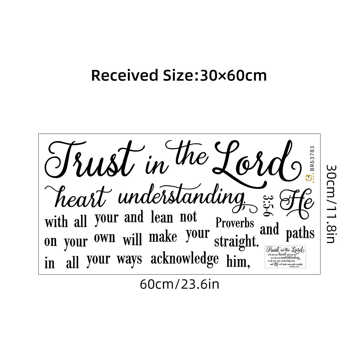 Additional view of Trust in the Lord Scripture Wall Decal | Home Decor by HomeDecorDecals.