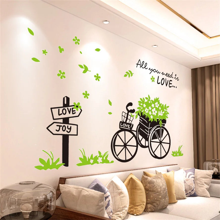 Flowers and Butterfly Wall Decal | Home Decor removable peel and stick wall decal by HomeDecorDecals.