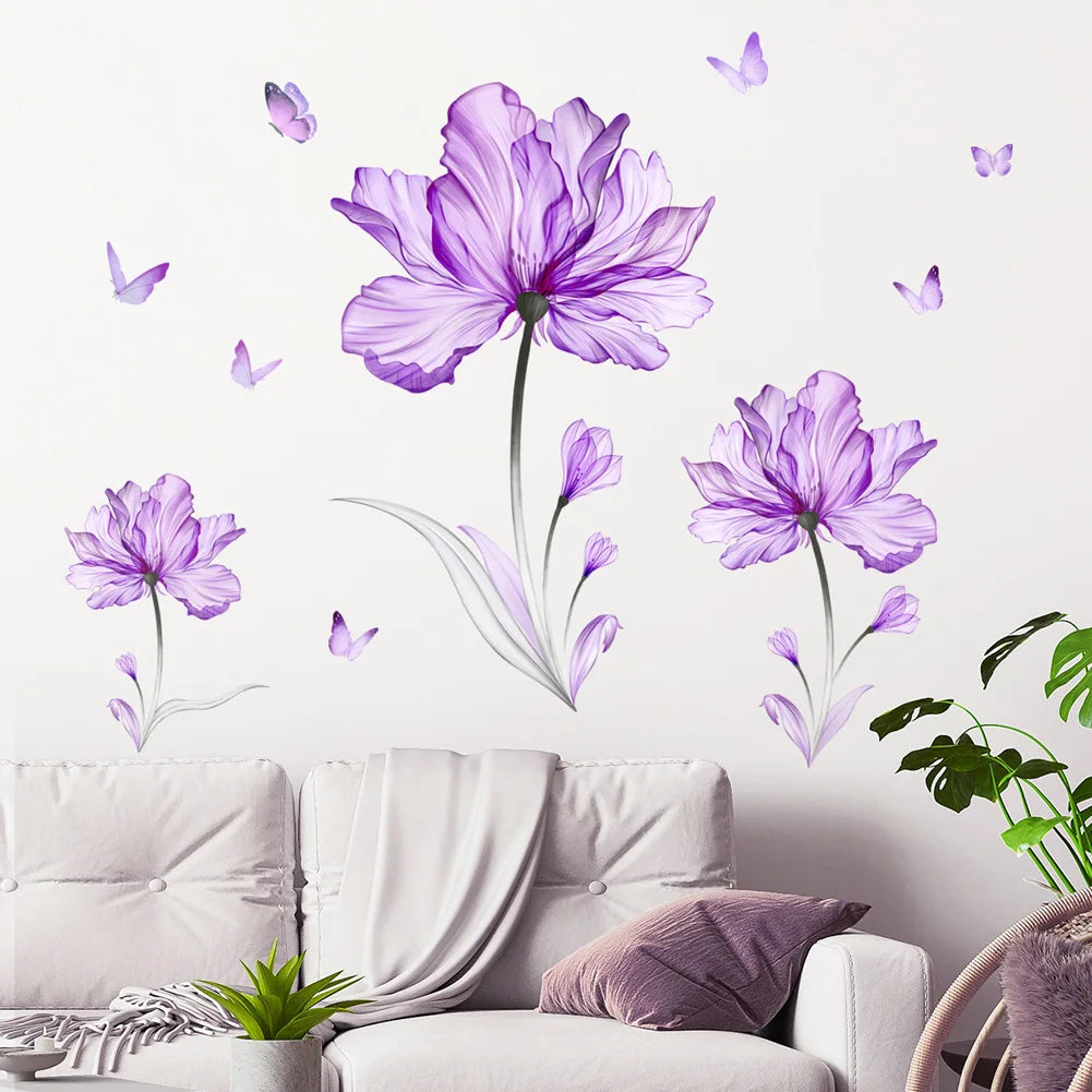 Purple Tulip Flowers Wall Decal | Home Decor by HomeDecorDecals.