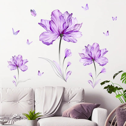 Purple Tulip Flowers Wall Decal | Home Decor by HomeDecorDecals.