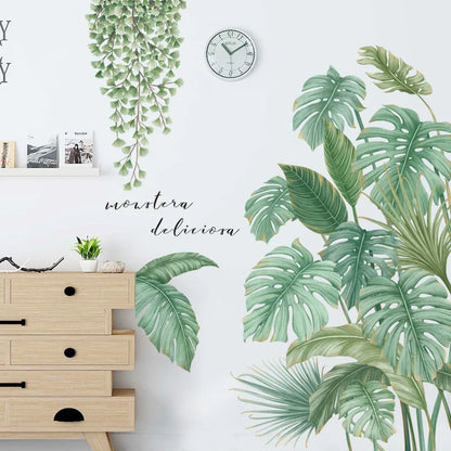 Tropical Monstera Leaf Plants Wall Decal For Home Décor-HomeDecorDecals_com