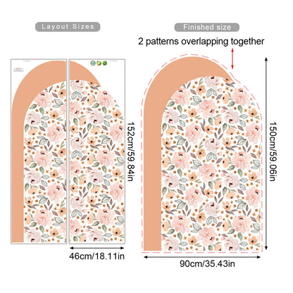 Boho Flowers Arch Wallpaper Nursery Decal Children's Room Baby Sticker Kids Bedroom Living Vinyl Home Decoration Peel and Stick-HomeDecorDecals_com