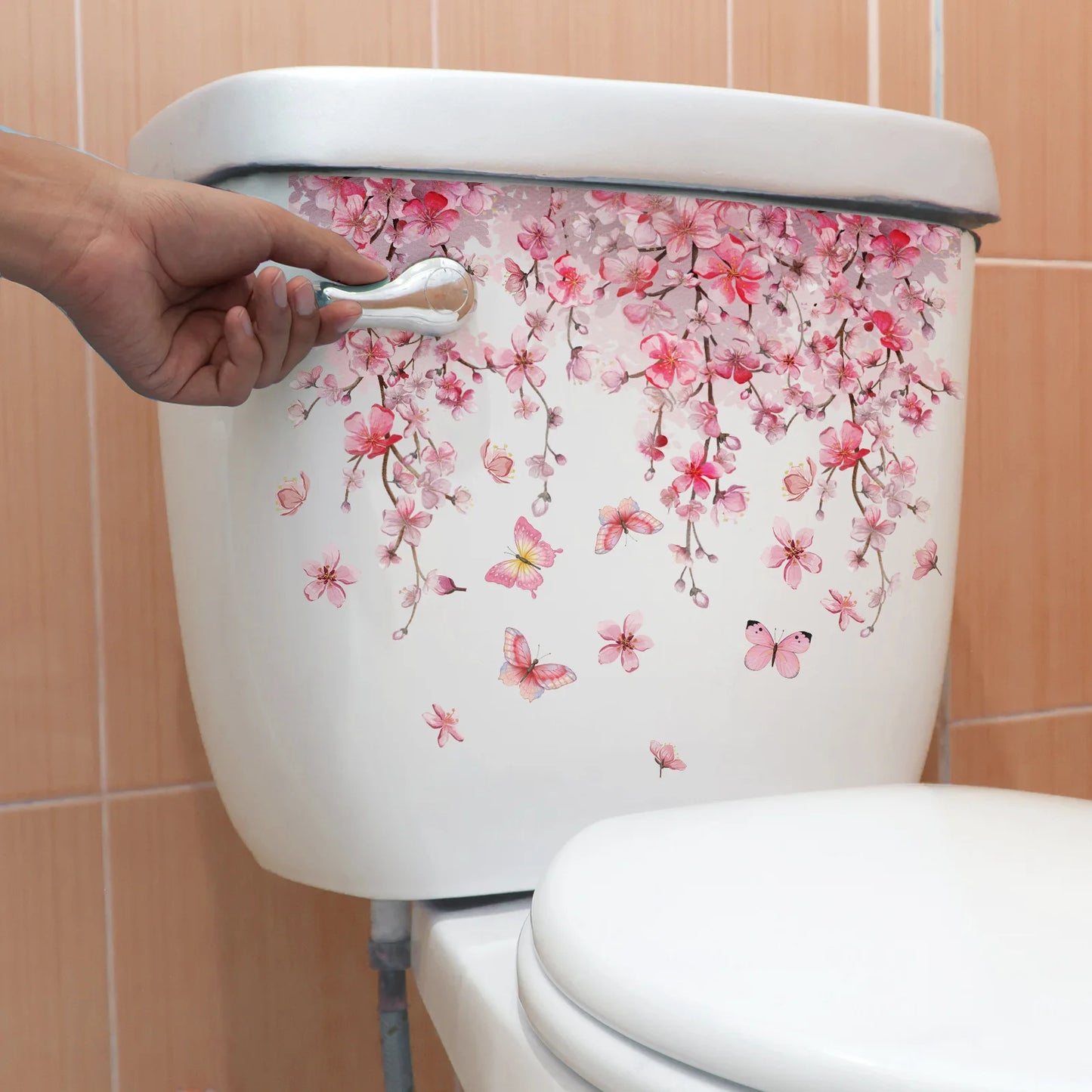 Plant Leaves Wall Sticker Toilet Sticker WC Self Adhesive Mural Beautify Flower Home Decoration Decals Refrigerator sticker-HomeDecorDecals_com