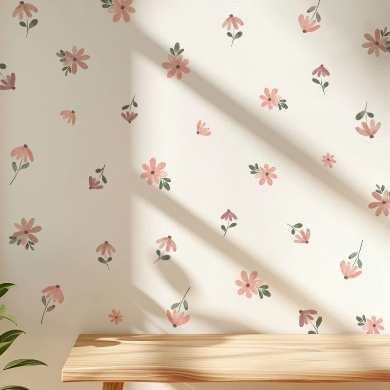 Trendy Boho Style Flowers Wall Decal | Home Decor displayed in room decor by HomeDecorDecals.