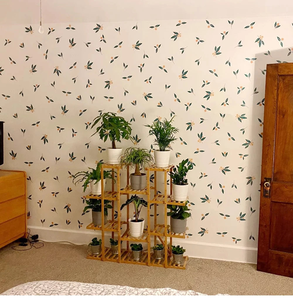 Additional view of Nordic Green Leaves Wall Decal | Home Decor by HomeDecorDecals.