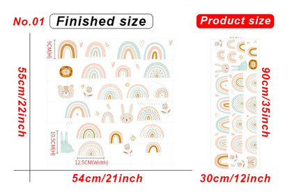 1x Cartoon Arch Rainbow DIY Wall Stickers for Baby Room Kids Bedroom Nursery Window Decor Removable PVC Decals Home Pieces Mural-HomeDecorDecals_com