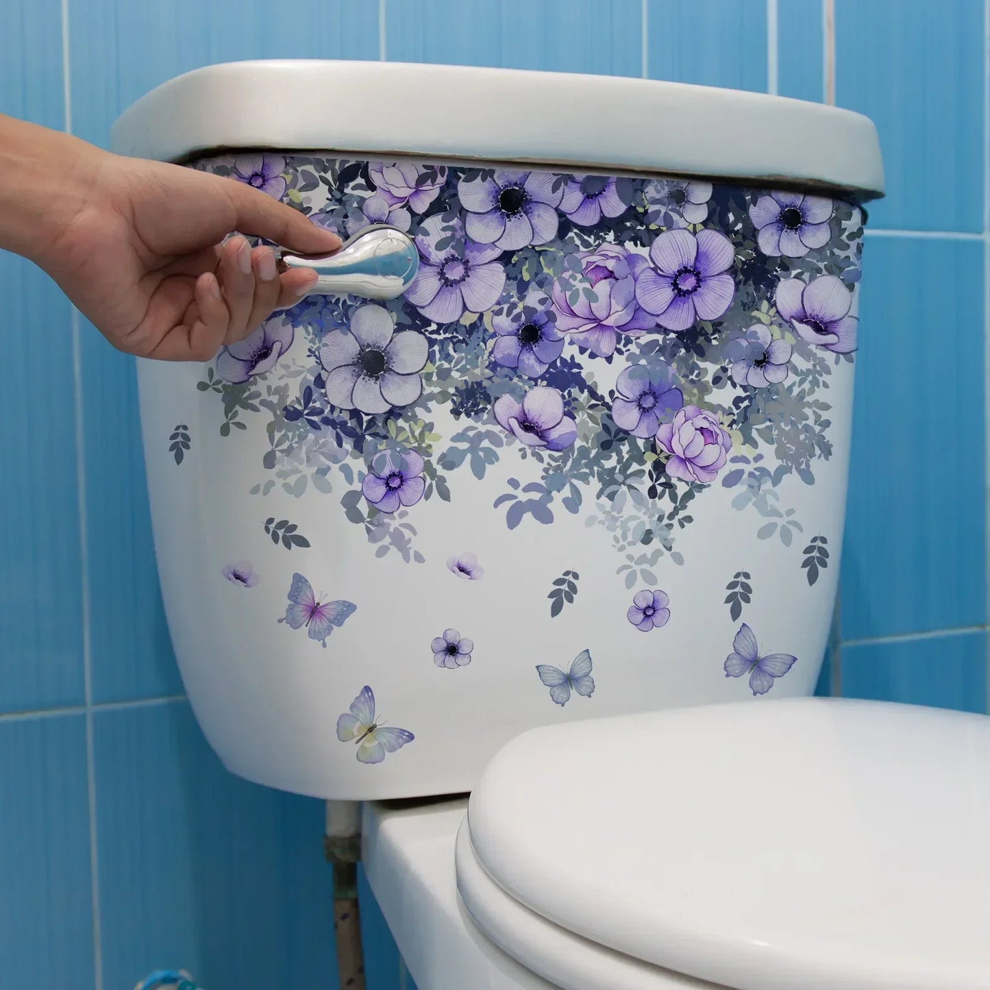 Plant Leaves Wall Sticker Toilet Sticker WC Self Adhesive Mural Beautify Flower Home Decoration Decals Refrigerator sticker-HomeDecorDecals_com