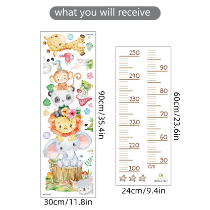 Cute Unicorn Animals Height Measurement Wall Stickers for Kids Room Bedroom Nursery Home Decoration Wall Decals-HomeDecorDecals_com