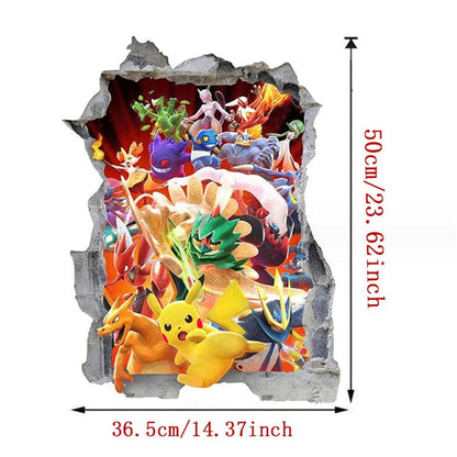 3D Cartoon Pikachu Wall Sticker for Kids Room Decor-HomeDecorDecals_com