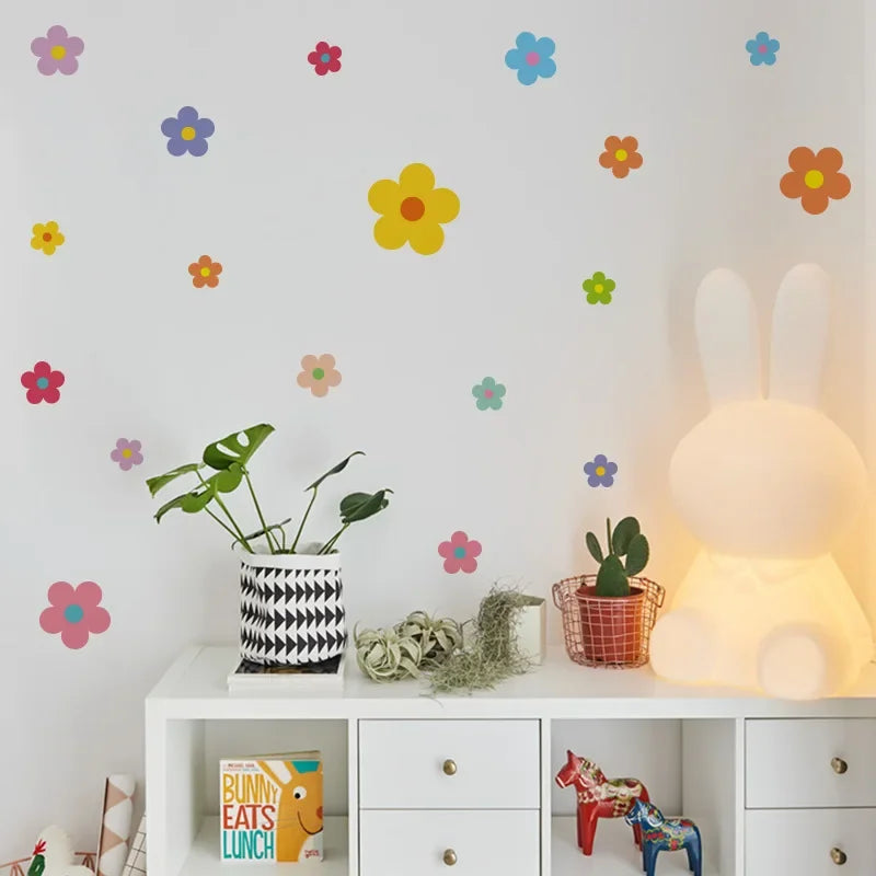 Colourful Flowers Wall Sticker | Kids Room Decor displayed in room decor by HomeDecorDecals.